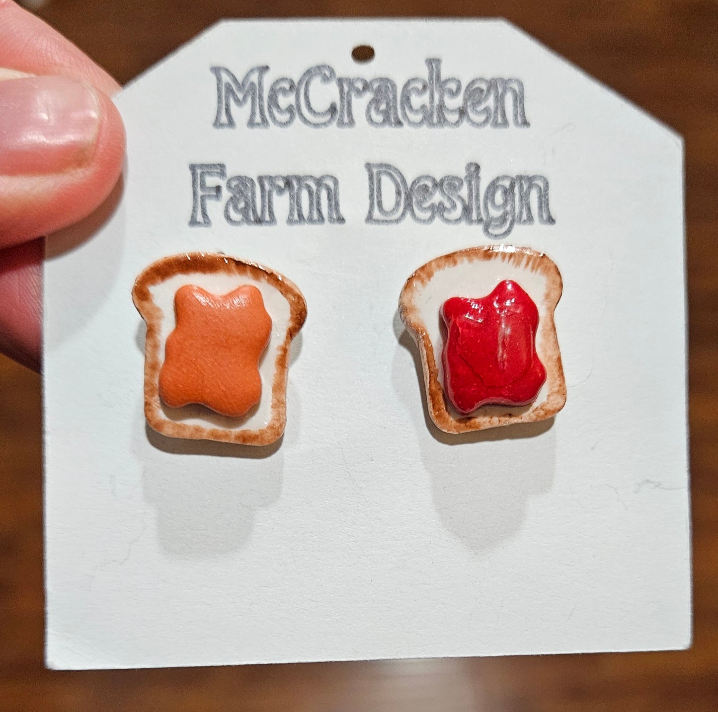 Peanut butter and Jelly stud earrings