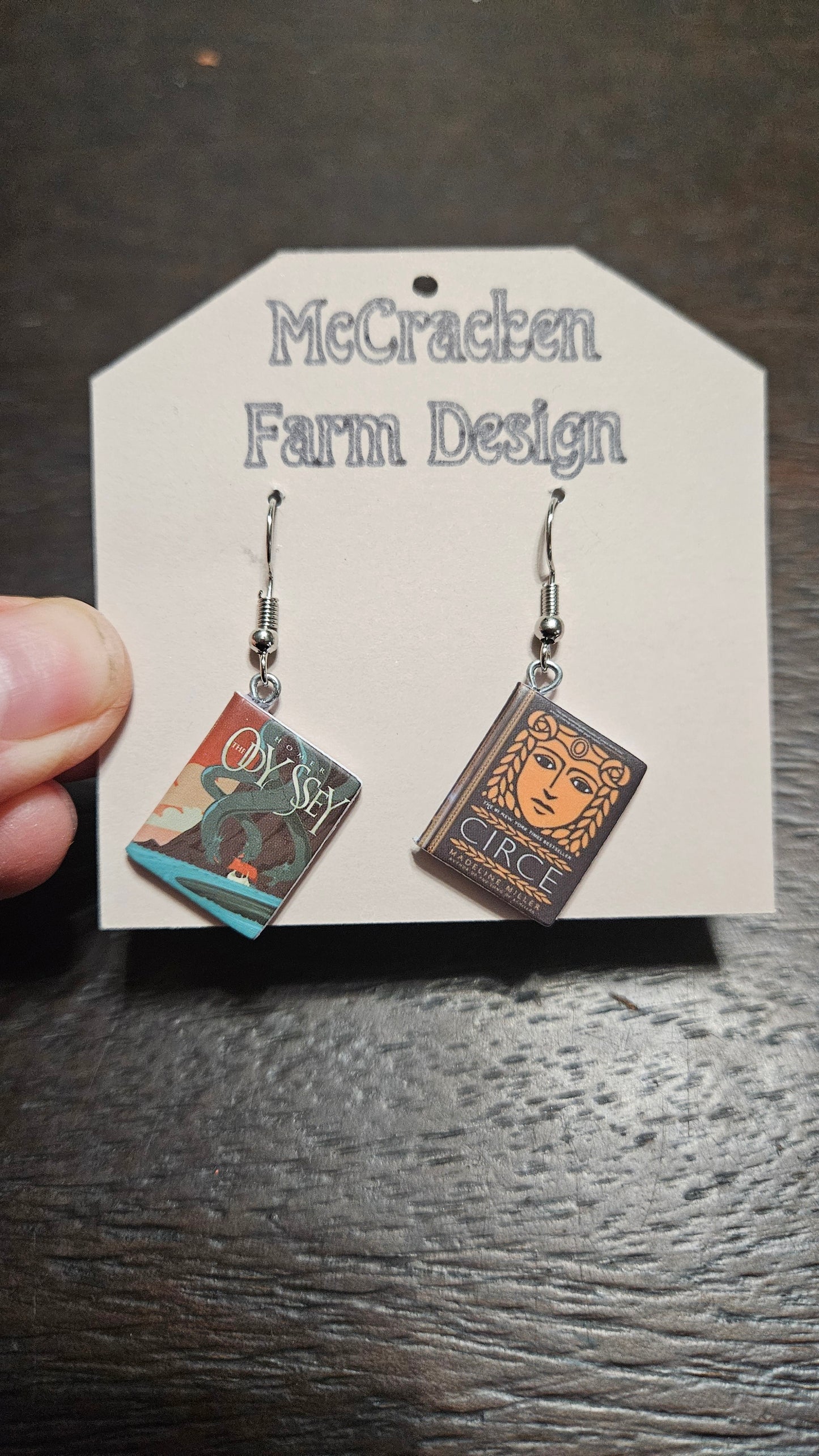 Mini book earrings: Odyssey
