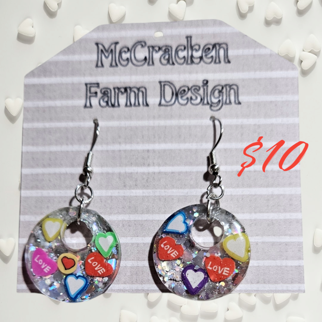 Heart confetti circles