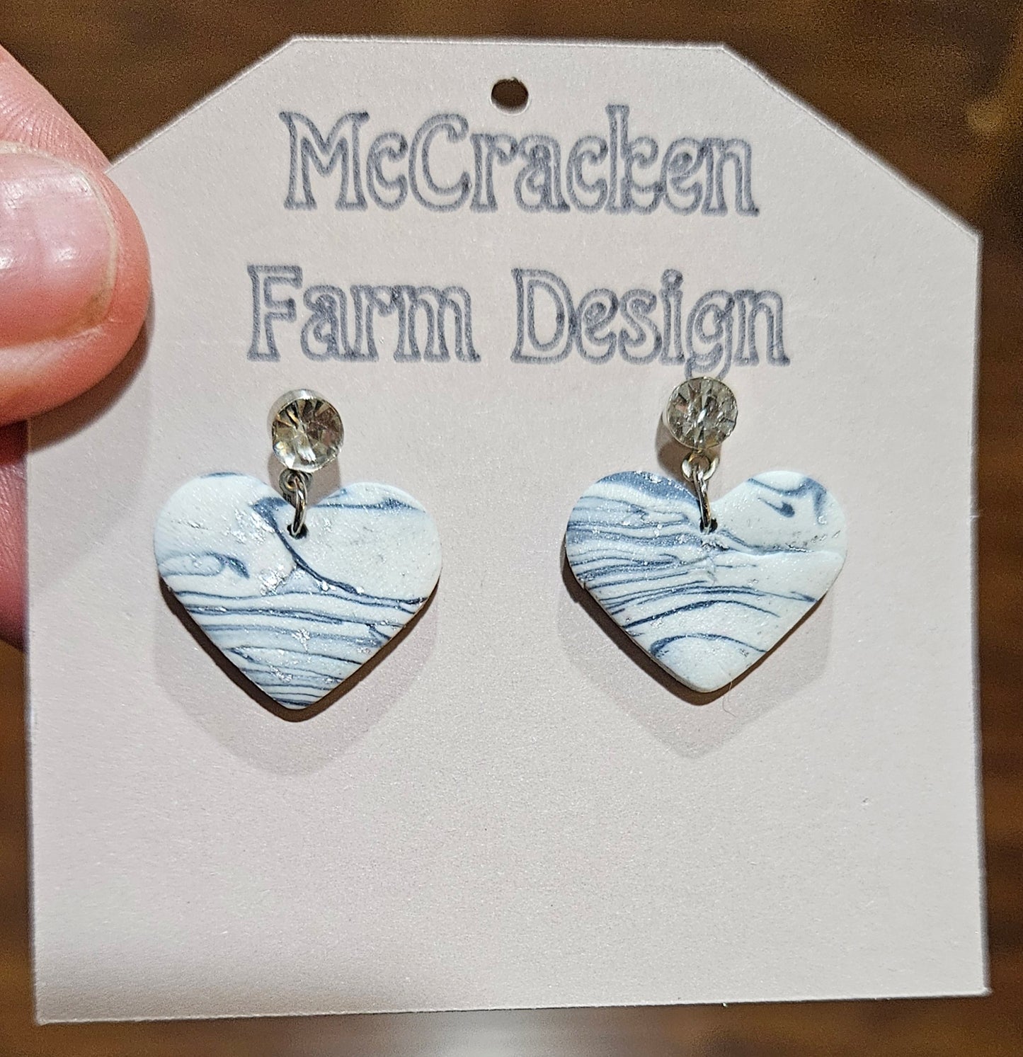 Marble & silver clay heart