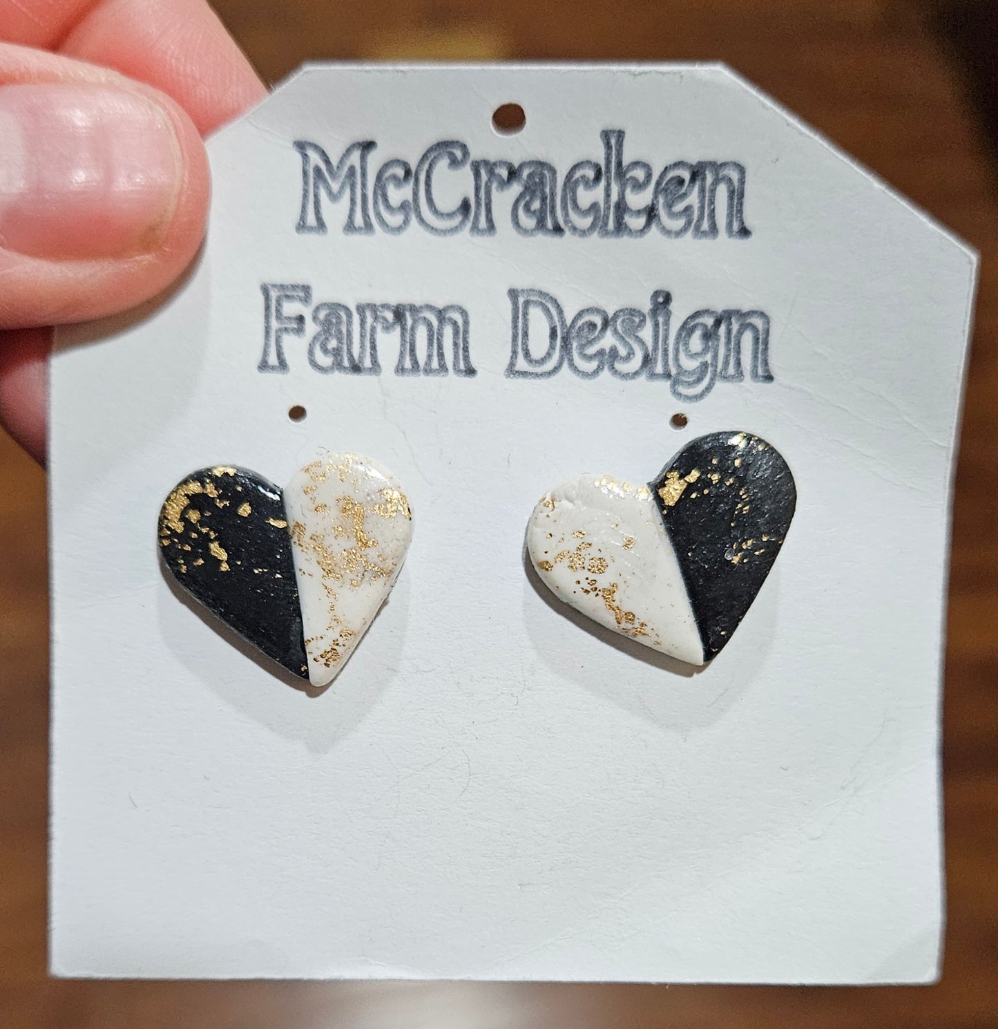 Black and white w/gold flakes