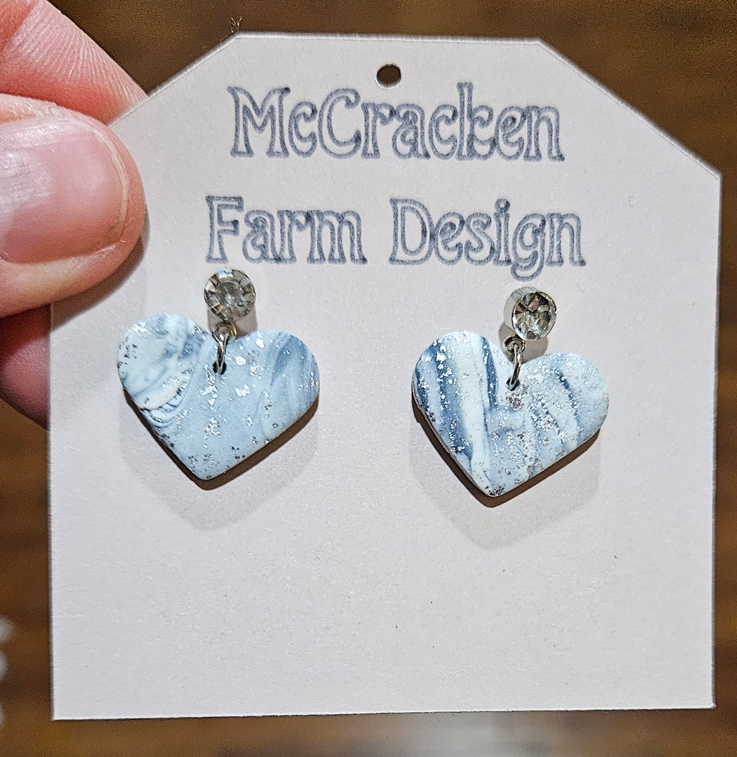 Marble & silver clay heart