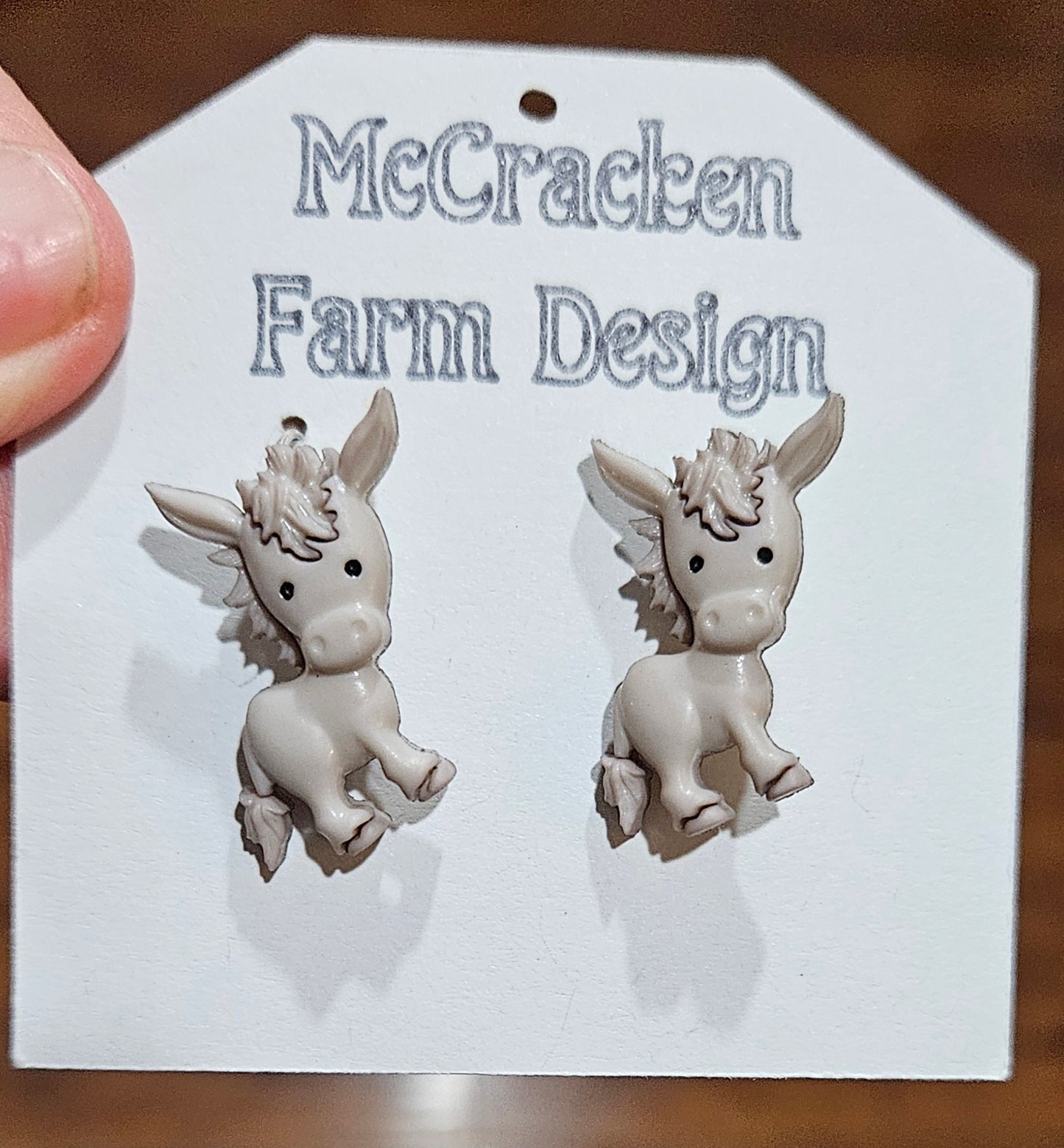 Donkey button earrings