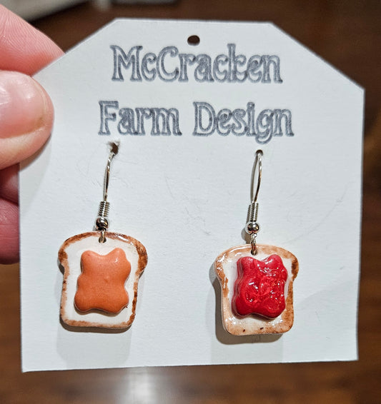 Peanut butter & Jelly dangle earrings