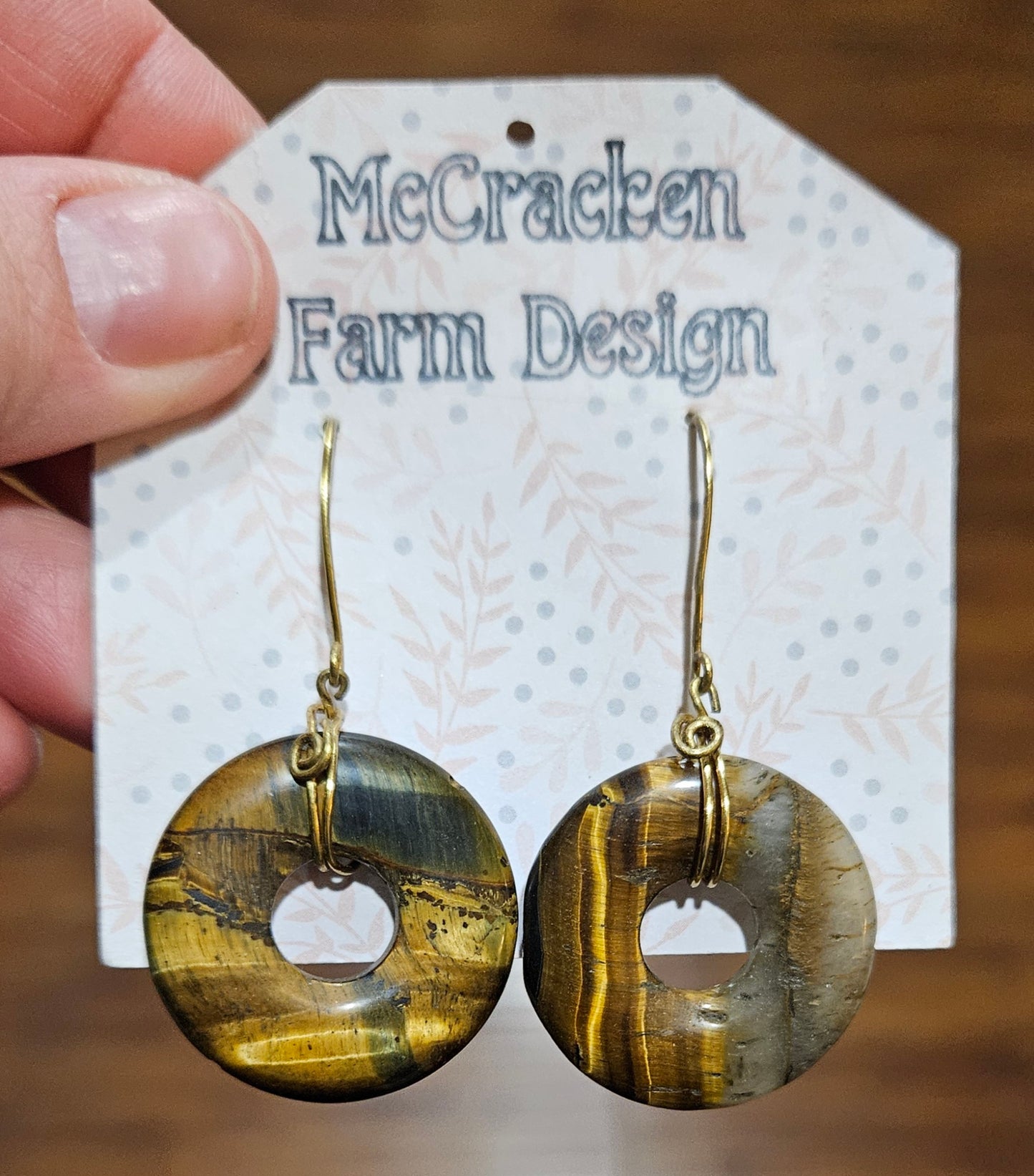Round stone earrings