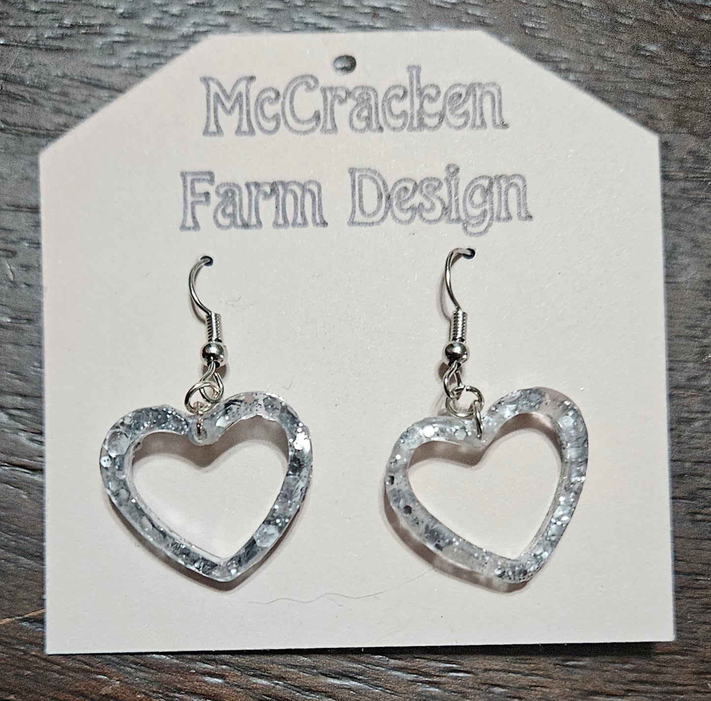 Silver dangle hearts