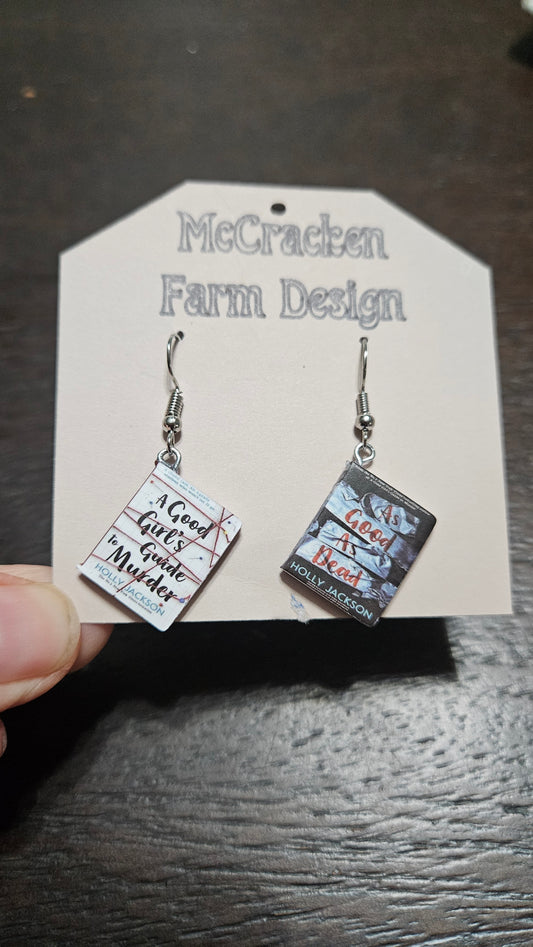 Mini book earrings: A good girls guild